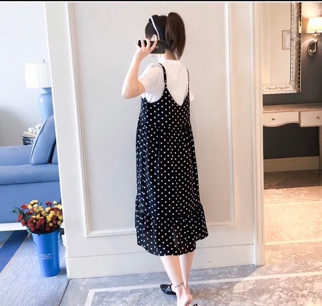 Váy bầu dạng yếm dáng maxi 45-65kg