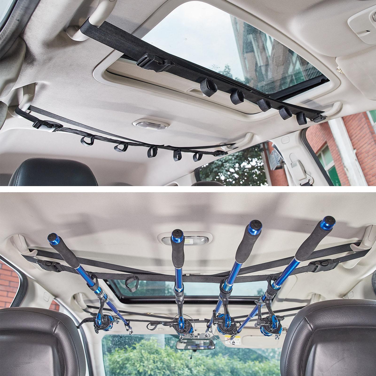 2x Car Fishing Rod Rack Adjustable Fishing Rod Holder Strap for SUV Wagons