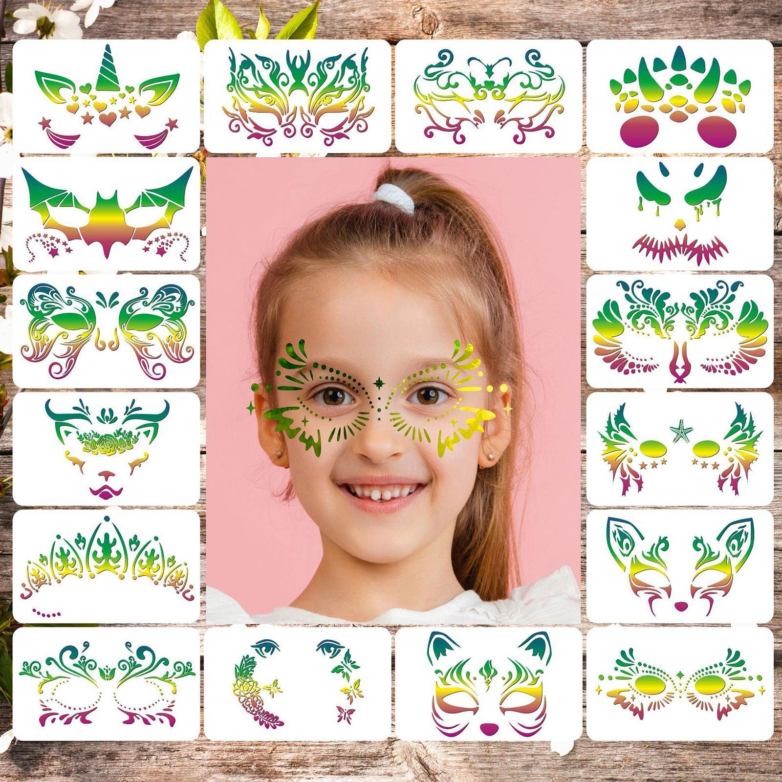 Face Paint Stencils for Kids Reusable Durable for Halloween Holidays Cosplay