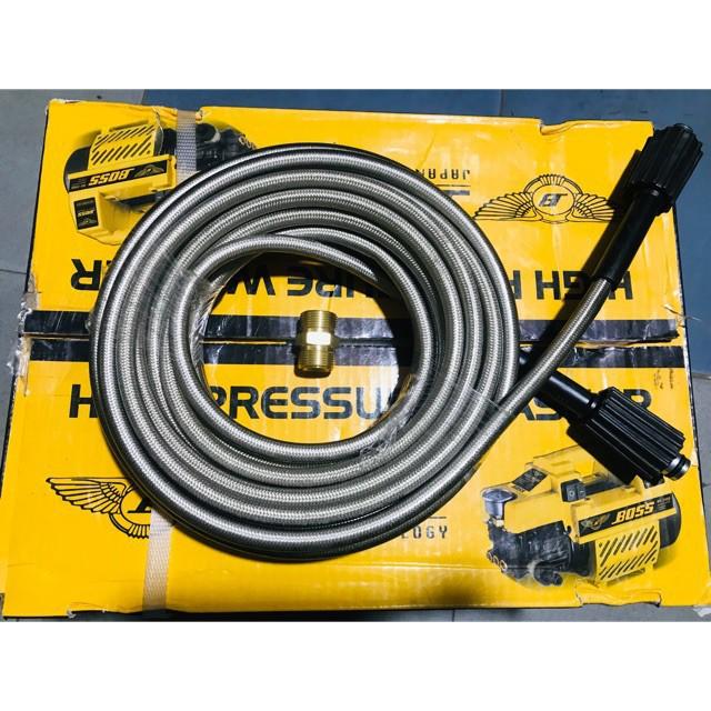 Dây rửa xe áp lực 8M ren 21,22mm-Dành cho máy rửa xe áp lực cao AND Đầu nối