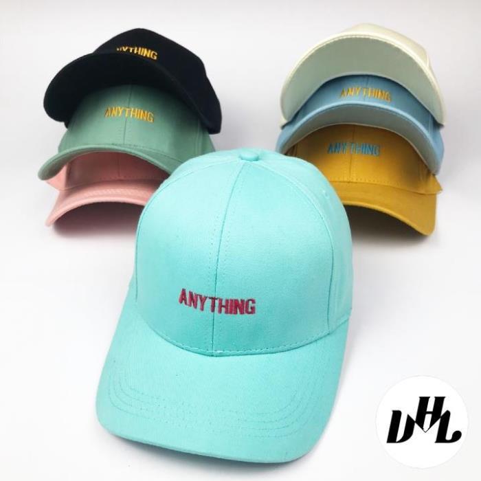 Mũ lưỡi trai VHL Store, nón kết thêu hình chữ Anything chất kaki cao cấp form unisex nam nữ