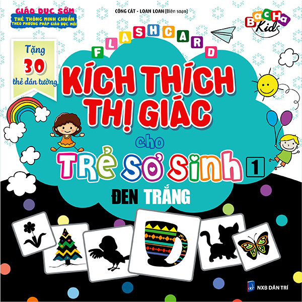 Flash Card Kích Thích Thị Giác Cho Trẻ Sơ Sinh 1 Đen Trắng -Tặng 30 Thẻ Dán Tường