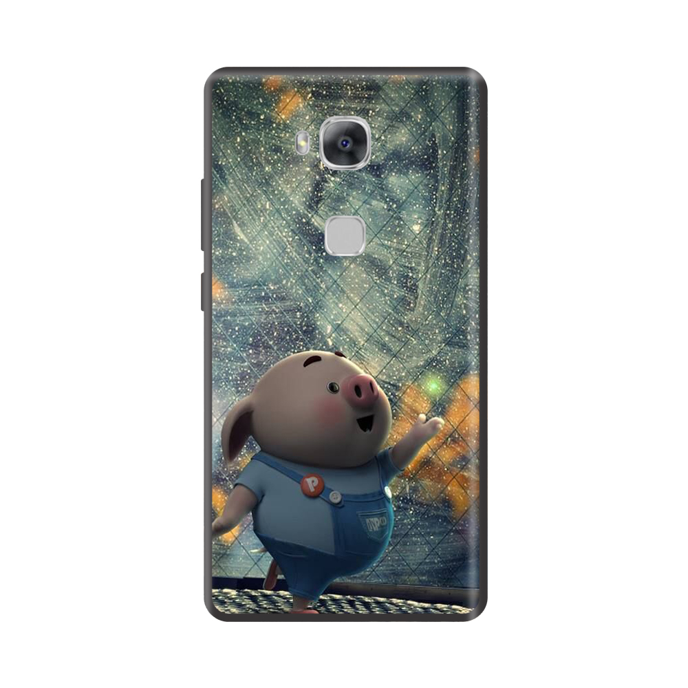 Ốp lưng TPU viền dẻo cho điện thoại HUAWEI GR5 Hình Heo Con Chạy Bộ