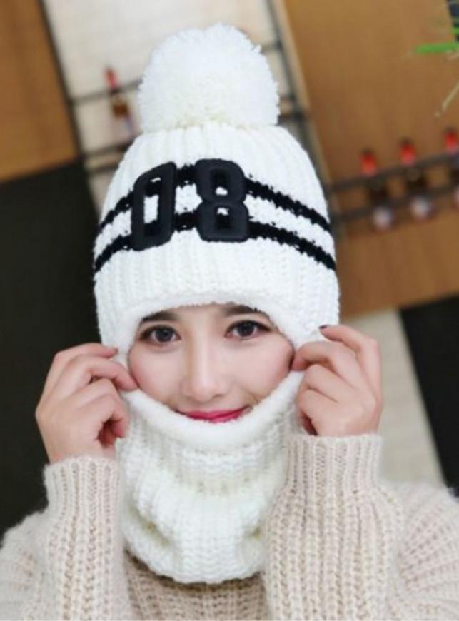 Mũ len, nón len 2 phong cách tua rua số 08 A011