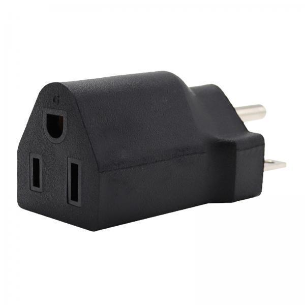 2xPortable 110-120V to 220-240V Plug Adapter Black 6-15R To 5-15R