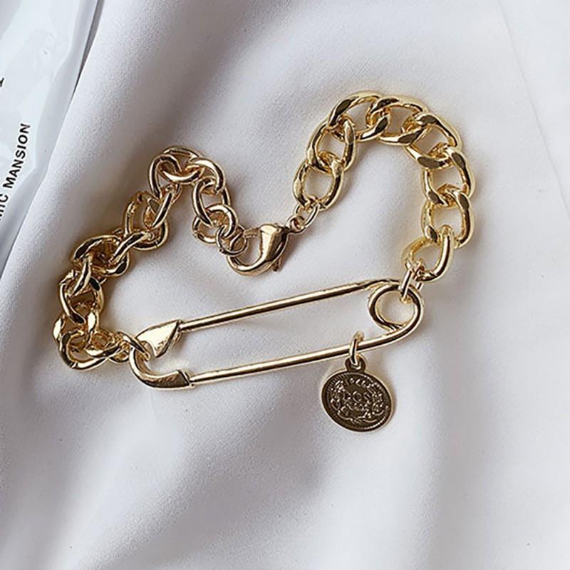 Vòng Tay Hợp Kim Mặt Hình Đồng Xu Phong Cách Cổ Điển