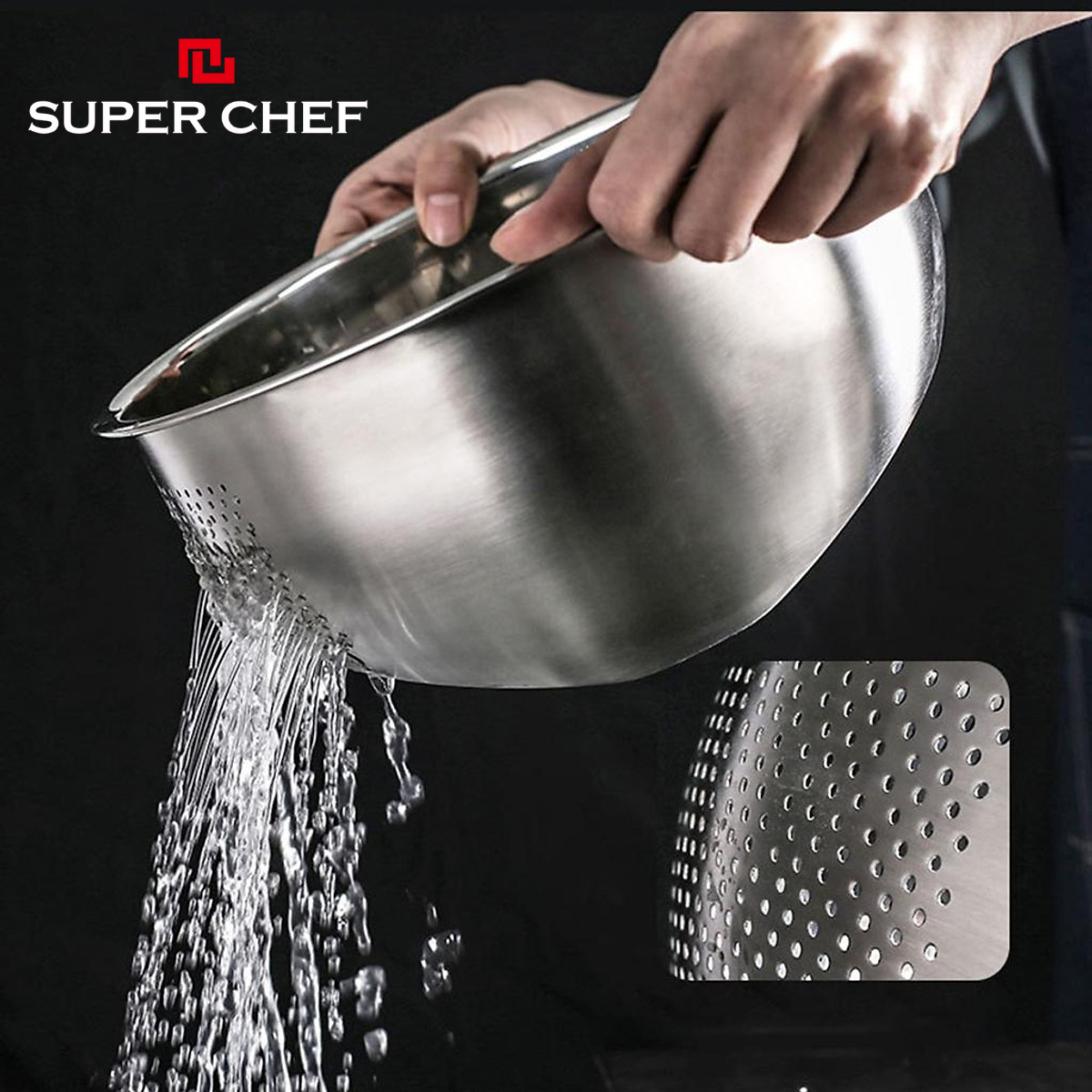 Rổ đa năng inox 304 Super Chef đa năng, tiện dụng 26 cm