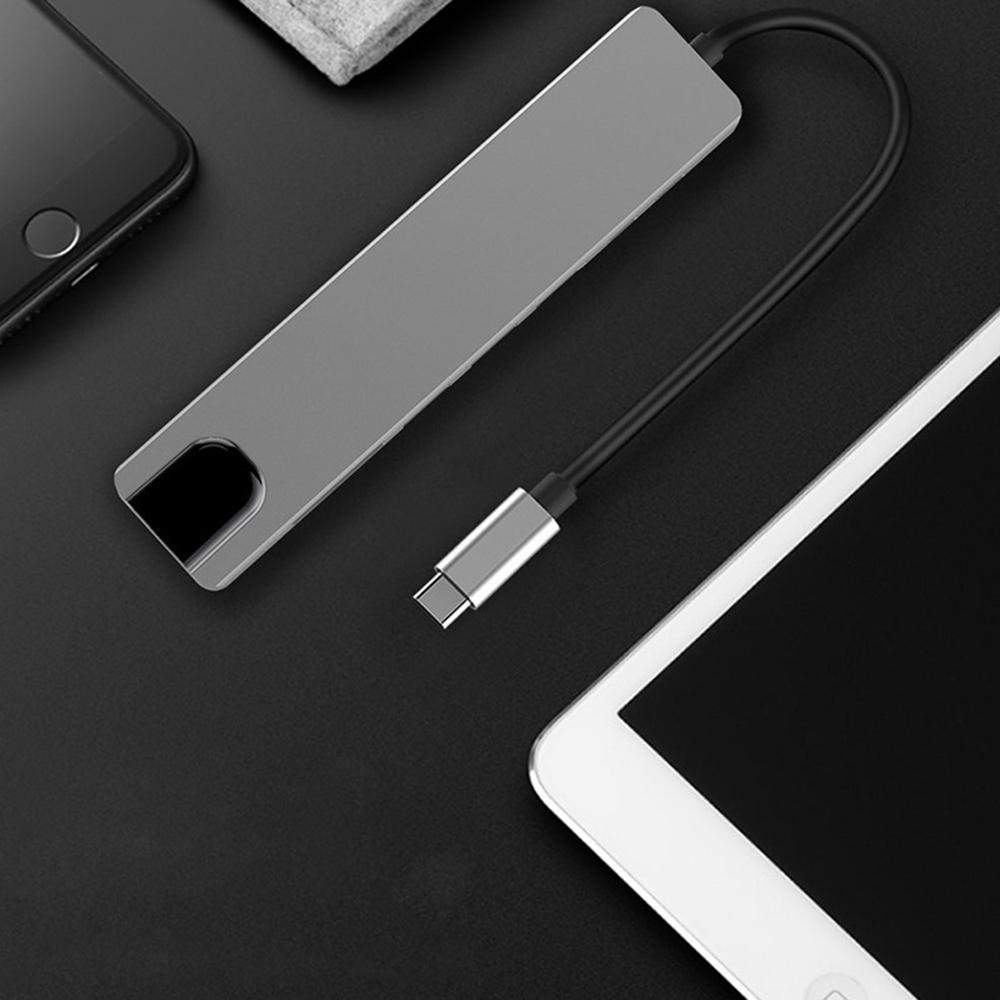 Bộ Chia Nhiều Cổng USB 3.1 Type-C Tốc Độ Cao RJ45 Gigabit Ethernet 6 Trong 1