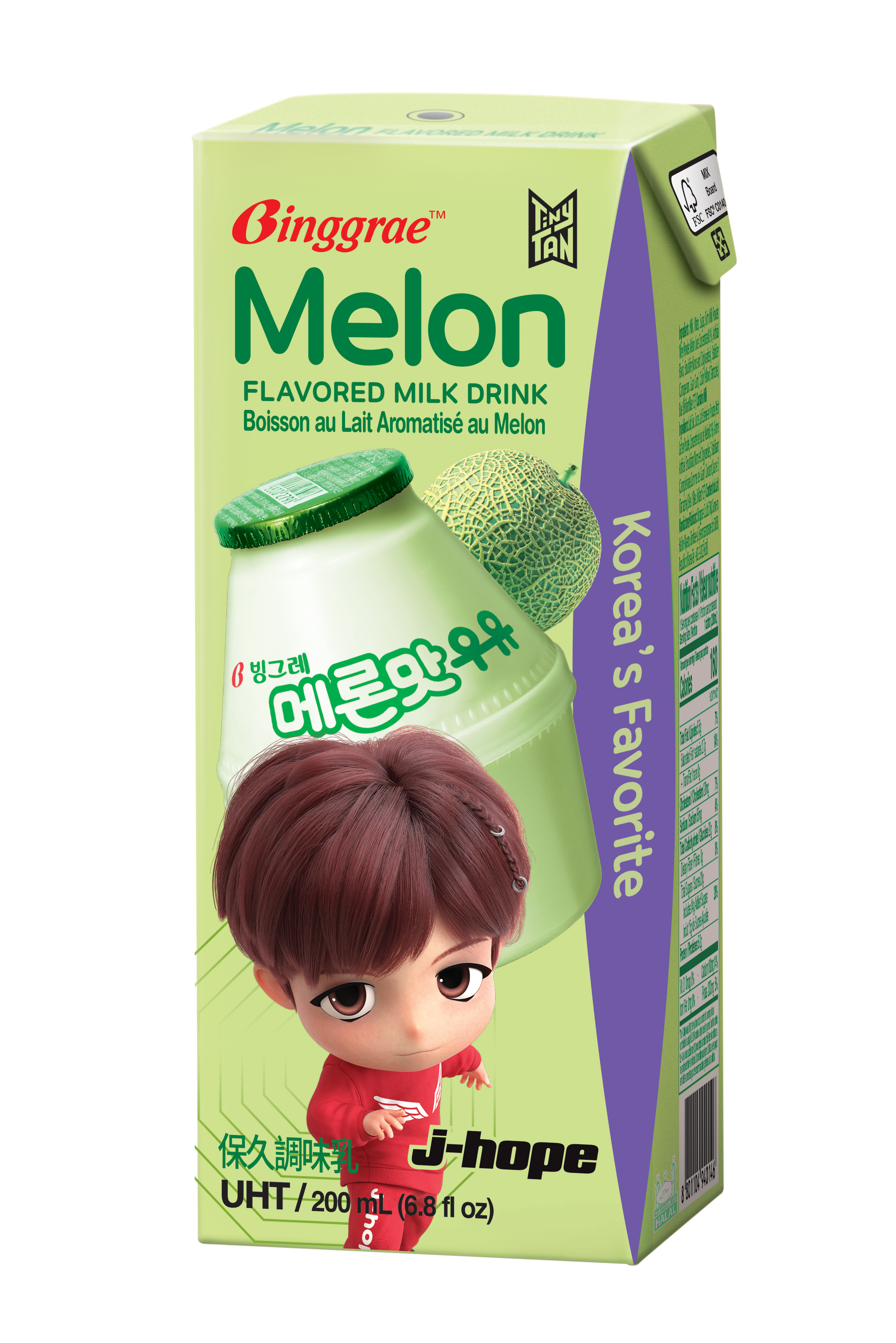 Lốc Sữa Dưa lưới Hàn Quốc Binggrae Melon Milk (200ml x 6 hộp)