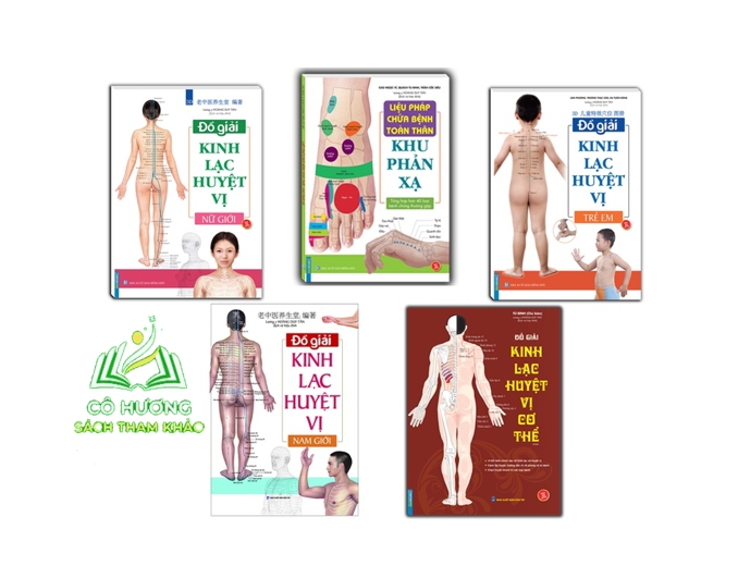 Sách - Combo 5c - Đồ giải kinh lạc huyệt vị + Liệu pháp chữa bệnh - Khu phản xạ (sách bản quyền)