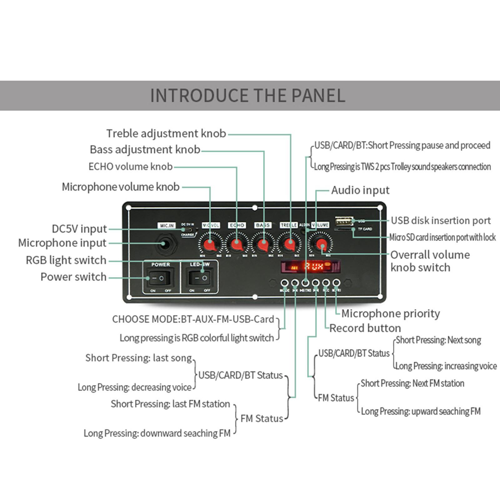 MP3 Bluetooth  Board Player Module with Remote Control 2x20W Premium Dual Decoding 7.4V FM Audio Module Durable Audio  Module