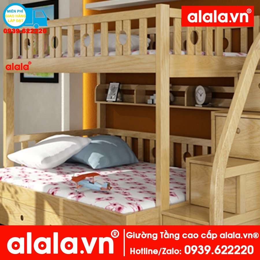 Giường tầng ALALA104 ( trên 1m, dưới 1m2 ) - Thương hiệu ALALA - Za.lo: 0939.622220