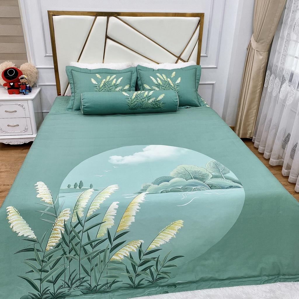 Bộ ga gối cottong living trần bông 5 món
