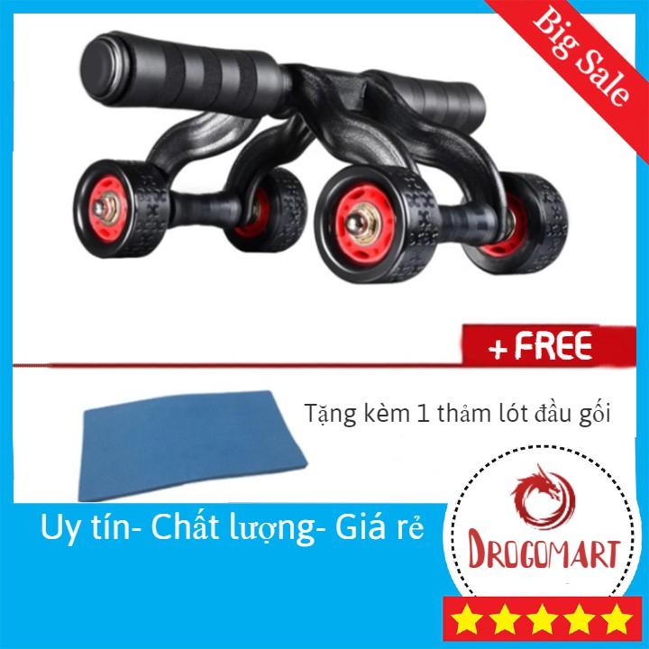 Con Lăn Tập Bụng Con Lăn Tập Cơ Bụng 4 Bánh Tặng Miếng Lót Đầu Gối