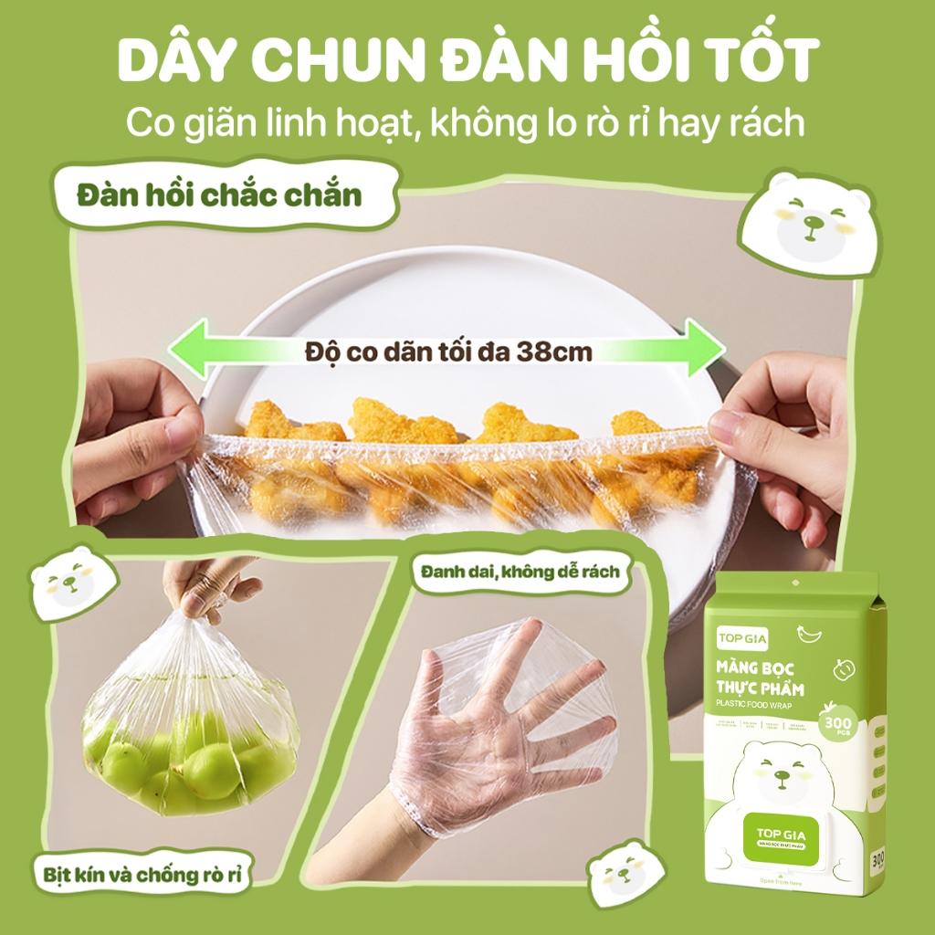 Túi bọc thực phẩm treo tường TOPGIA, chất liệu PE an toàn, chun siêu dai và đàn hồi cao