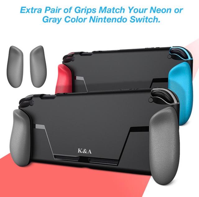 Ốp grip bảo vệ máy, tay cầm, đựng thẻ game hãng K&A cho máy Nintendo Switch