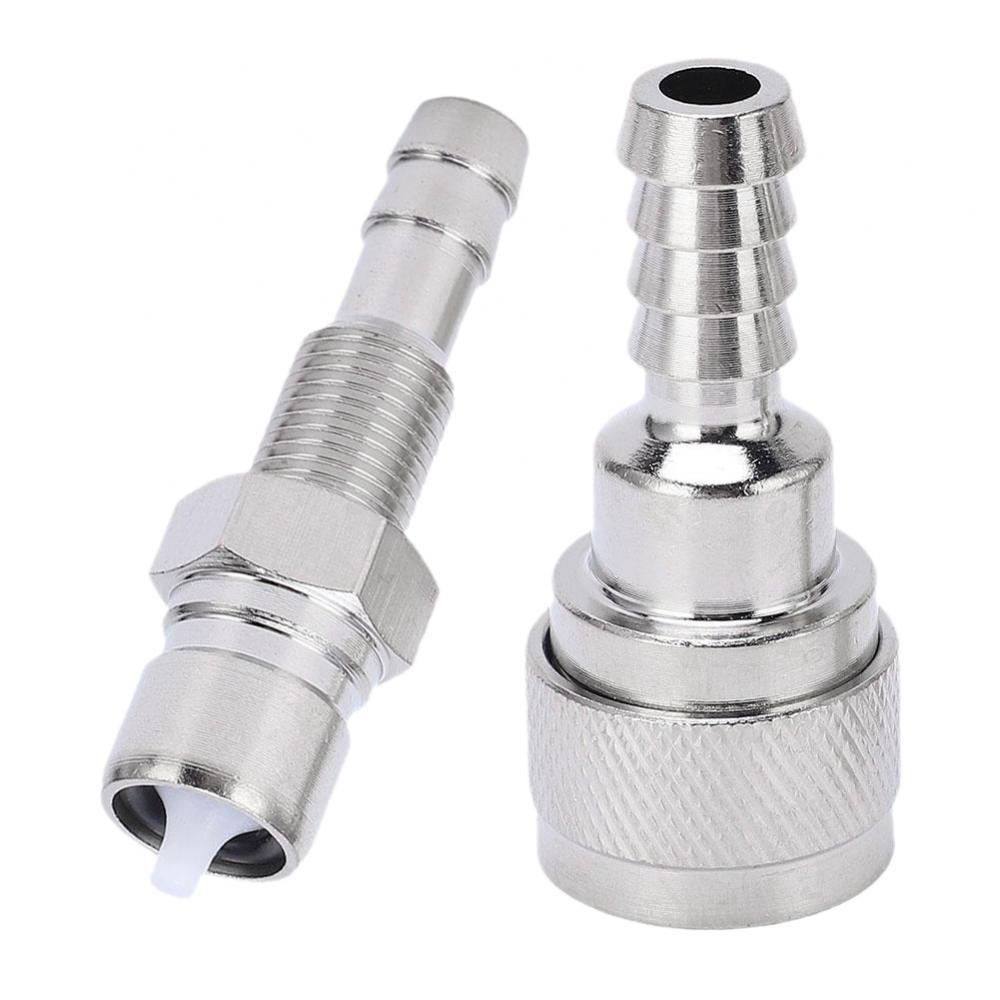 Fuel Line Connector 1 Pair Male Thread Lightweight Black Outboard Fuel Connector 6 AN Female to 5/16" Fuel Pipe Connector