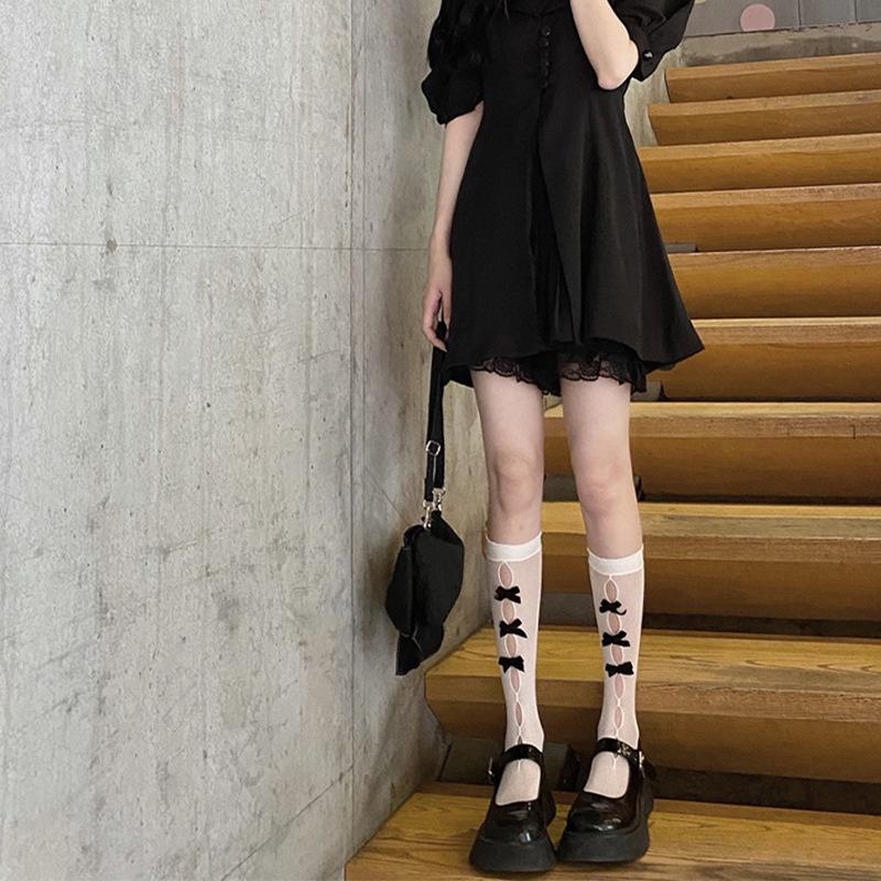 Tất/vớ bắp chân ren lưới,đính nơ dọc phong cách lolita, thoáng mát, cá tính, cosplay Nữ Women