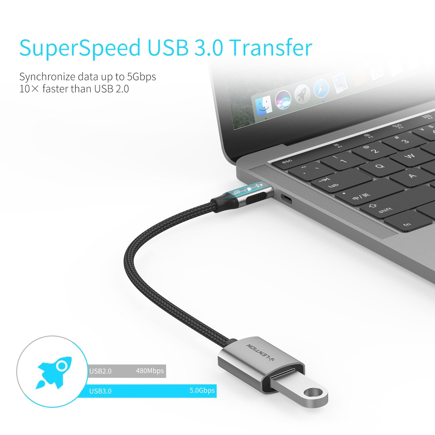 Bộ chuyển đổi USB-C sang USB-A 3.0 Lention C6  Hàng Chính Hãng