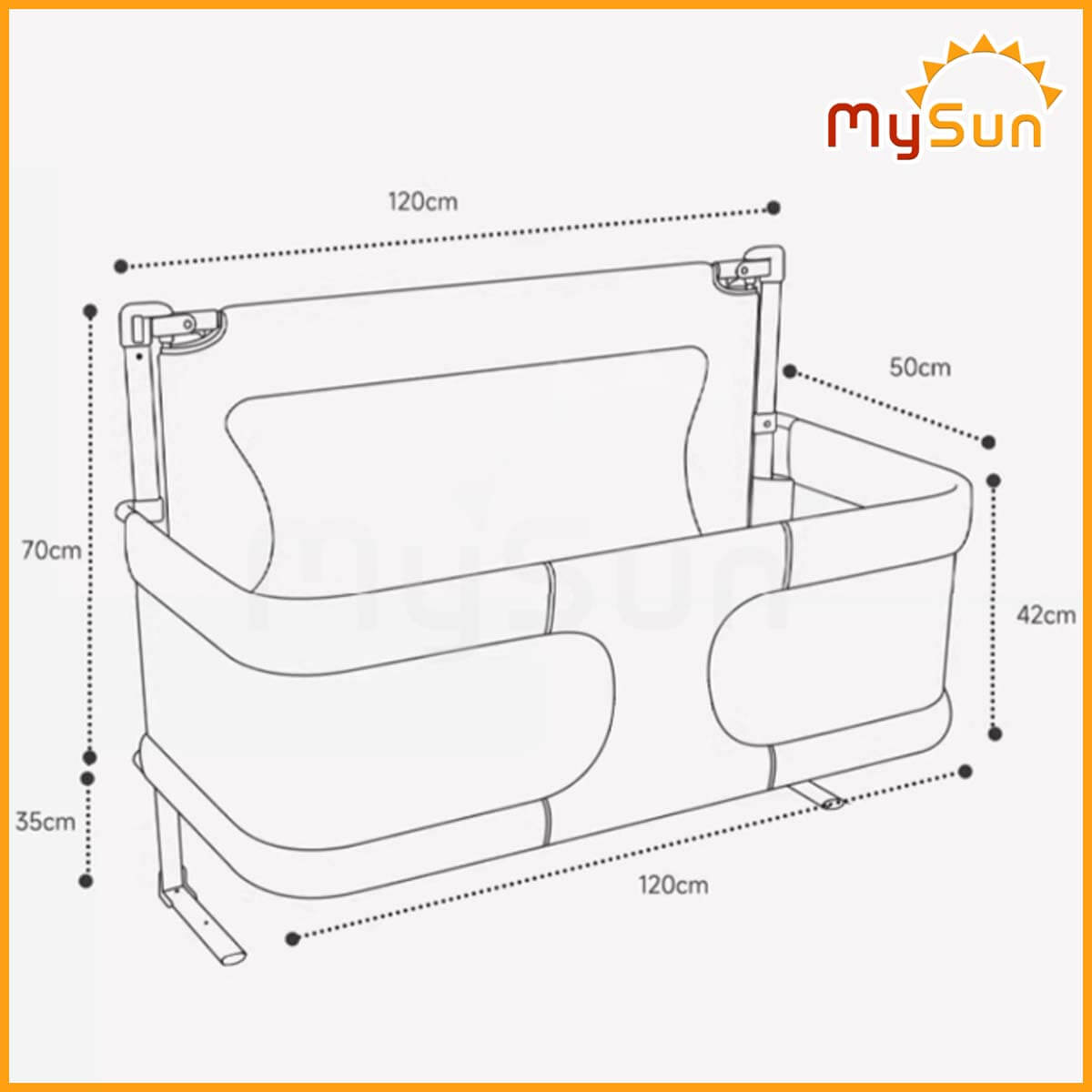 Quây cũi giường cho em bé sơ sinh cao cấp MySun