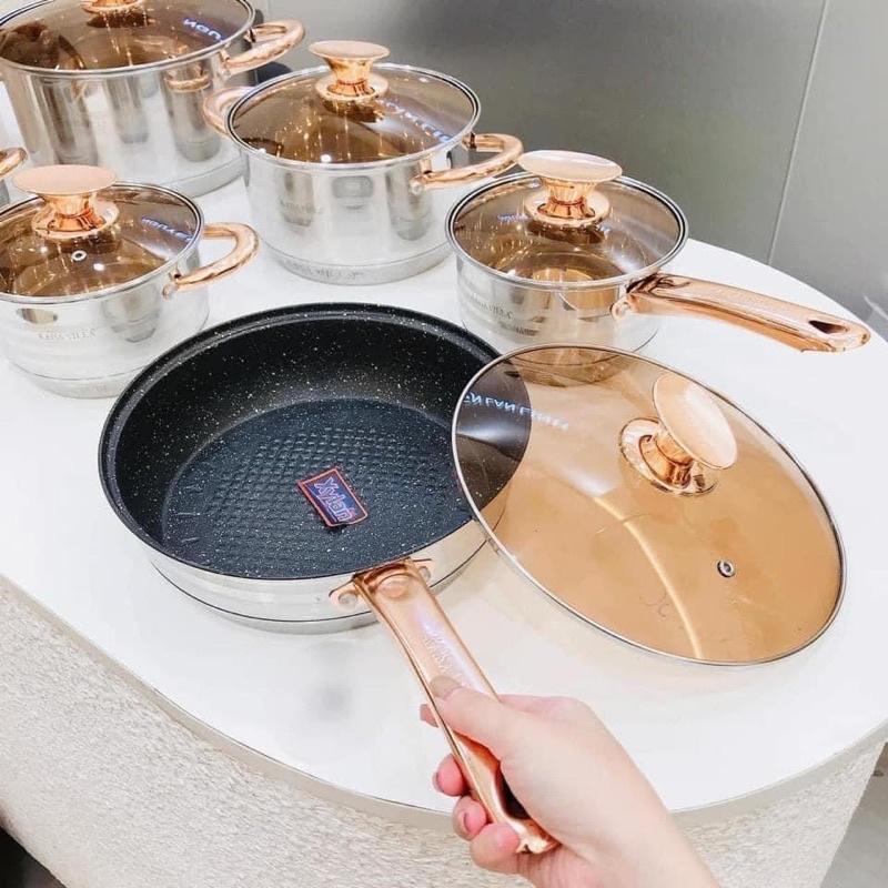Bộ nồi Kaisavilla 6 món 12 chi tiết nhập khẩu từ Đức loại 9 đáy nấu được tất cả mọi loại bếp