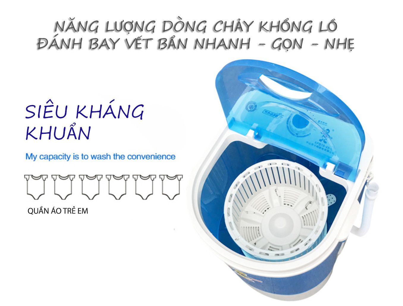 Máy giặt mini đa năng 1 lồng 4,5kg - Máy giặt mini cho sinh viên - Máy giặt - Máy giặt mini gia đình