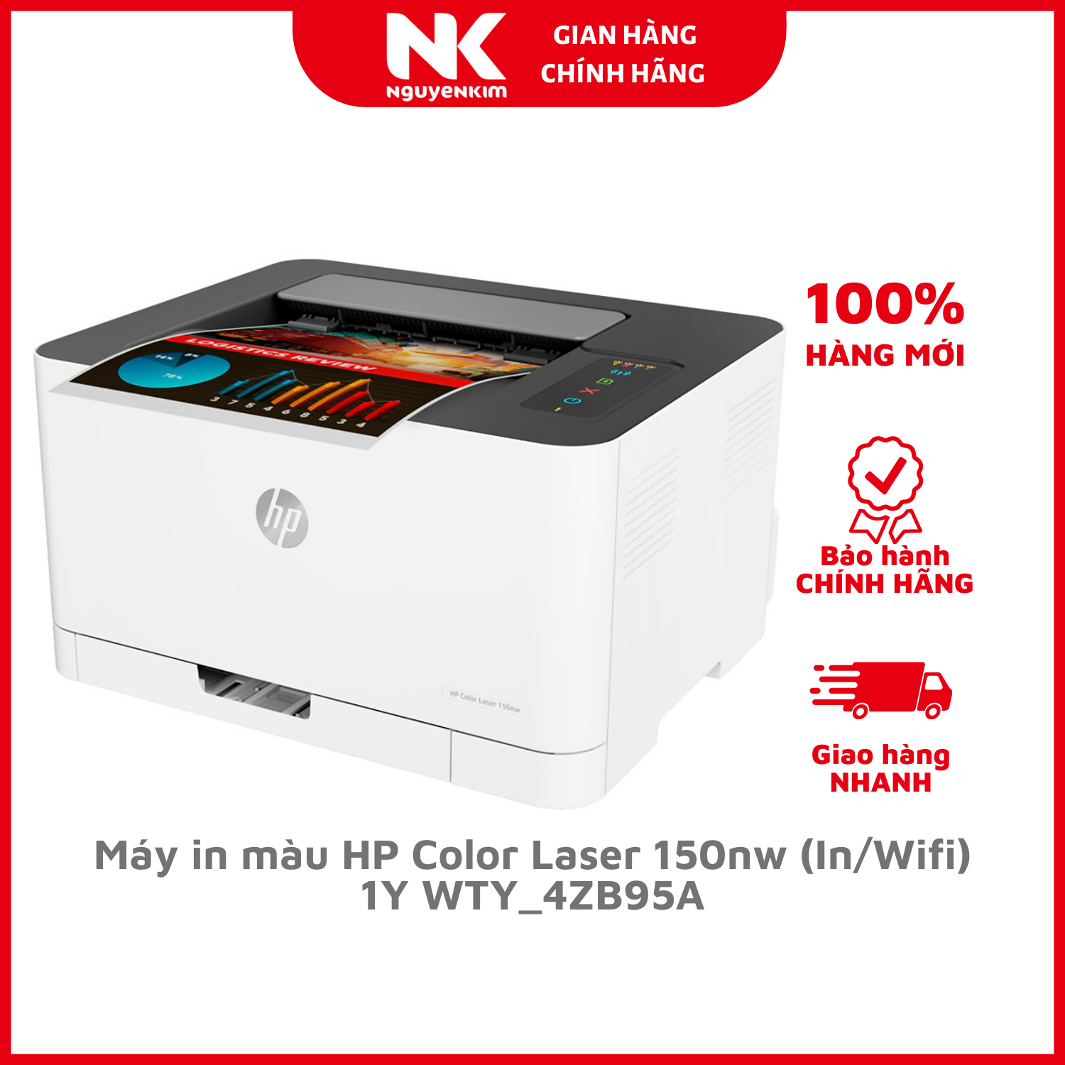 Máy in màu HP Color Laser 150nw (In/Wifi),1Y WTY_4ZB95A – Hàng chính hãng