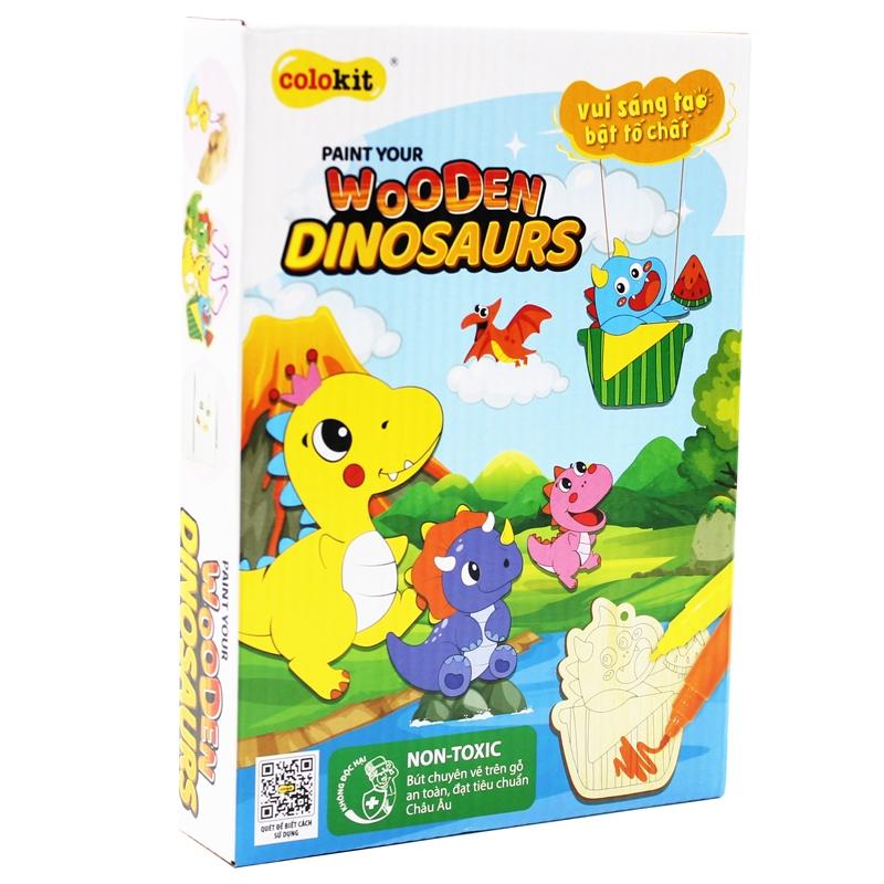 Bộ Tranh Gỗ Tô Màu DIY Paint Your Wooden Dinosaurs - Colorkit KIT-C031