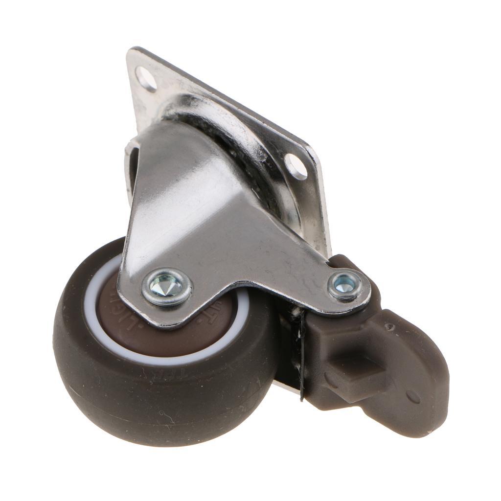 4Pcs Heavy Duty Swivel Bearing Caster Wheels Rubber Base with Top Plate 1.5"