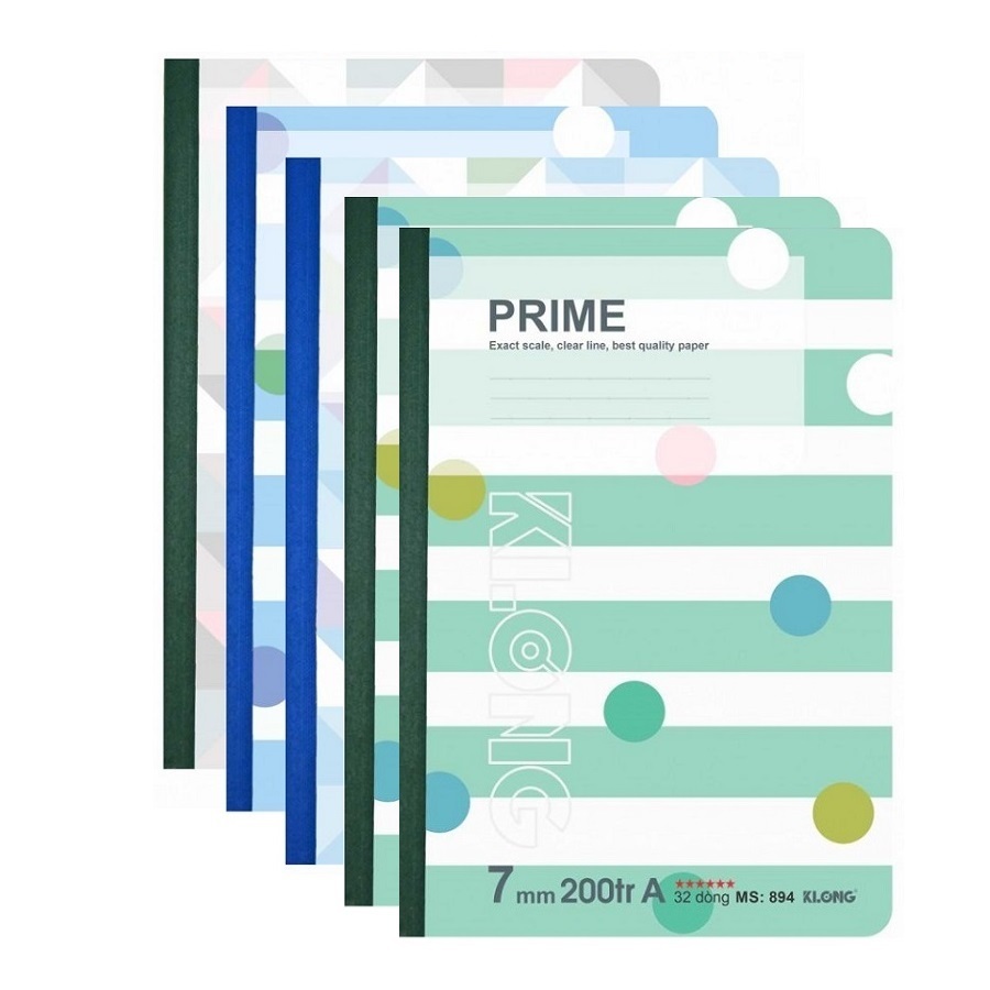Lốc vở kẻ ngang may dán gáy Prime B5 Klong 894 / 893 / 892 Tập sinh viên kẻ ngang