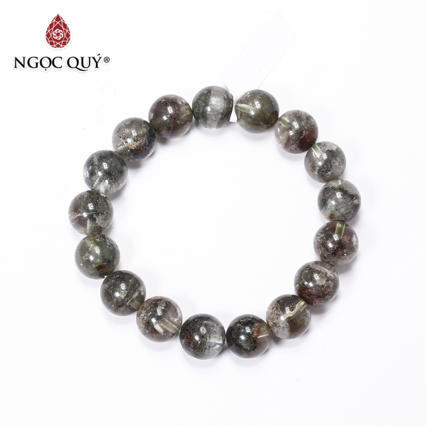 Vòng tay đá thạch anh ưu linh đa sắc size hạt 13mm - Ngọc Quý Gemstones