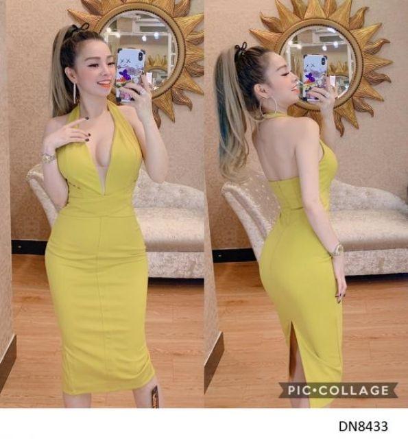 Đầm body hở lưng khoét ngực sexy