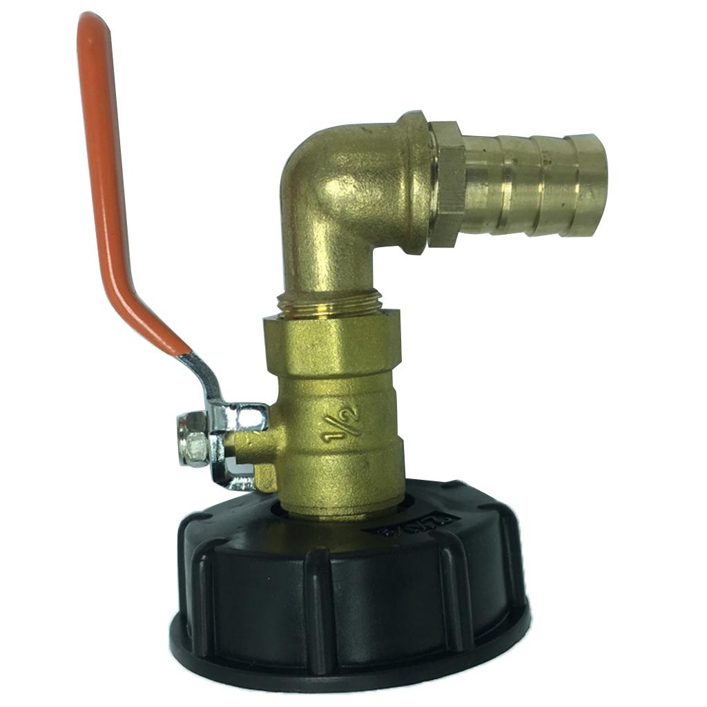 Đầu Nối Chủ đề Dày 1 PC IBC / Tấn Thùng Với Van đồng Thau đầy đủ 90 độ