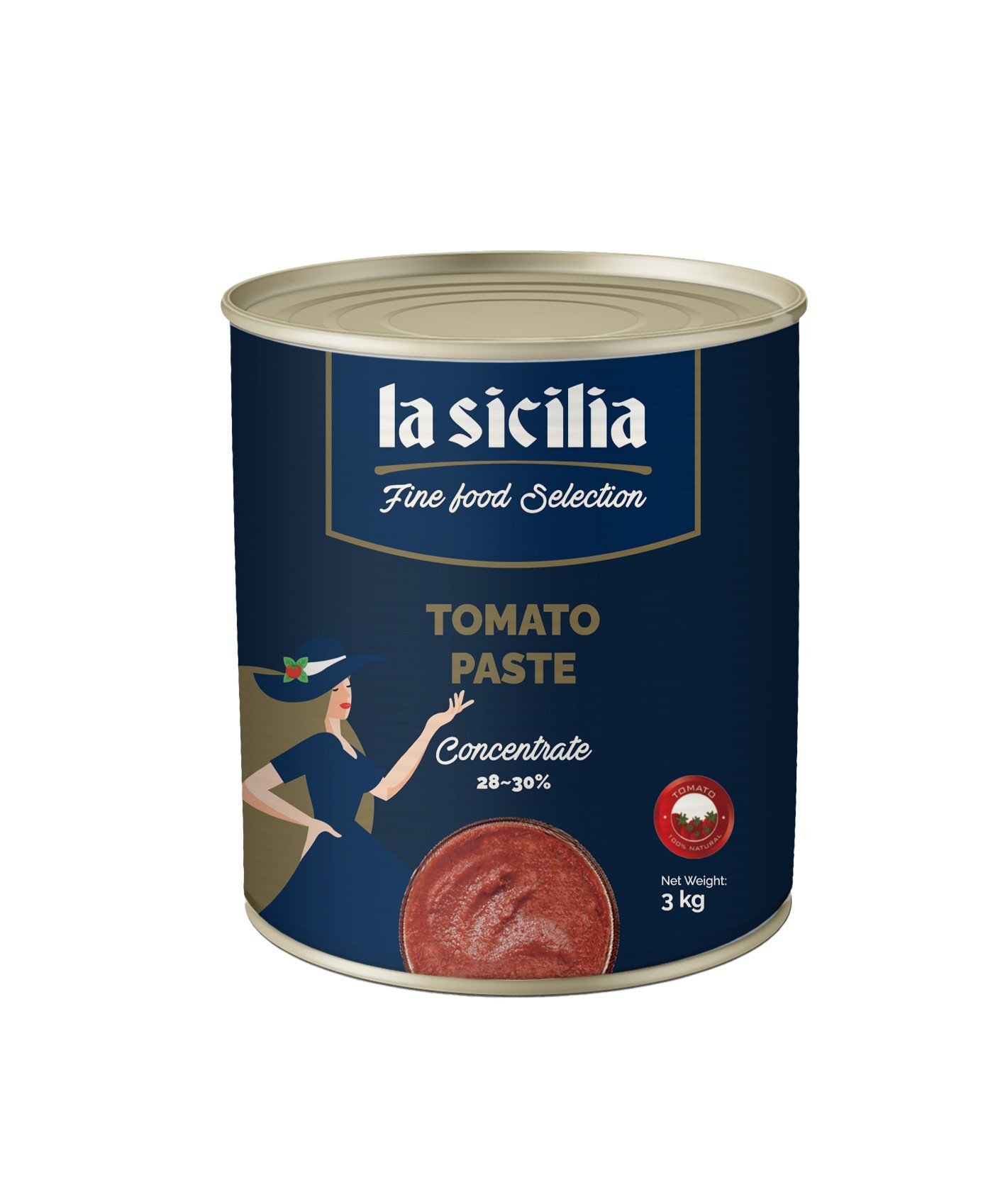 Cà chua chọn lọc nghiền nhuyễn cô đặc (Tomato Paste) hiệu La Sicilia Ý- 3kg