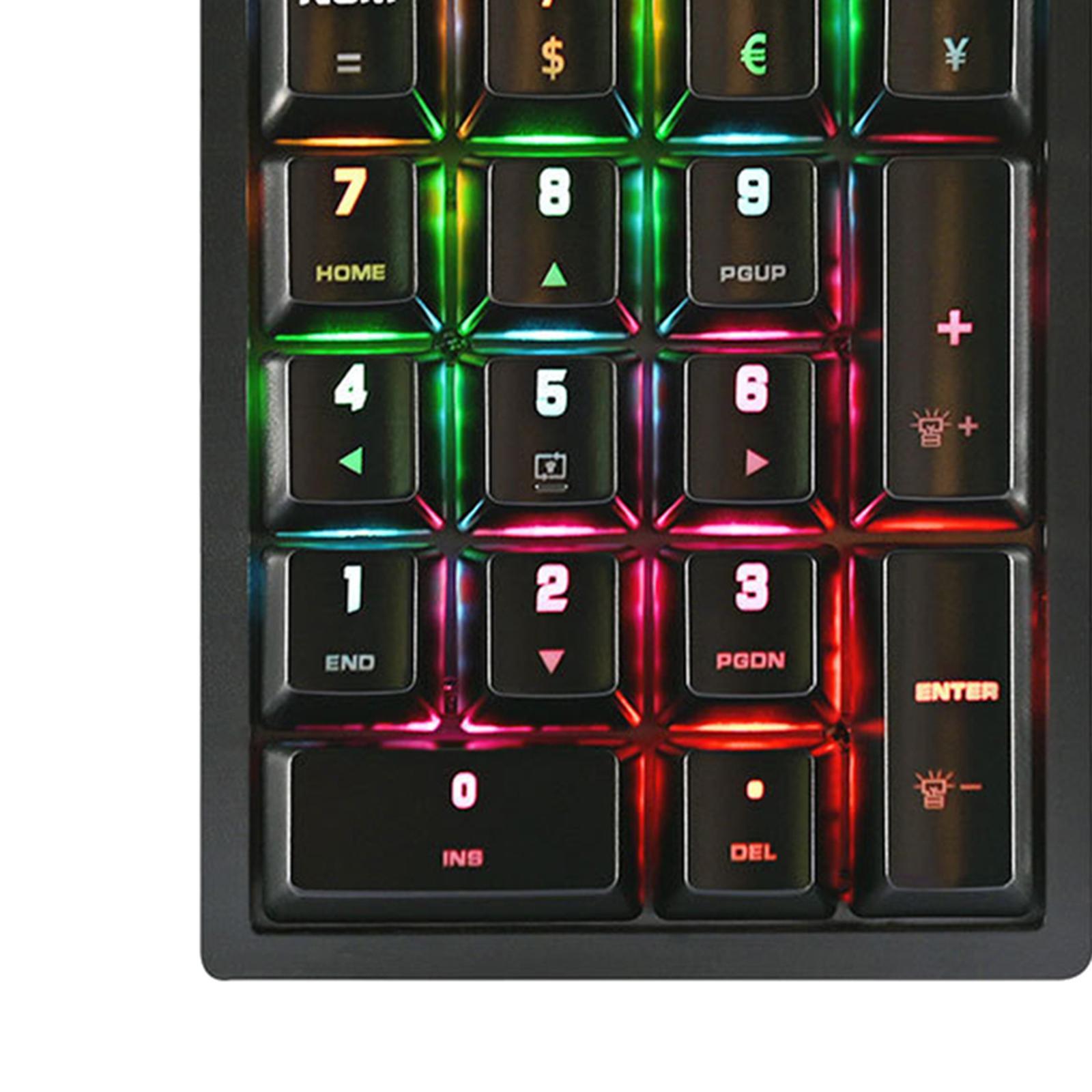 K21 Mini Numpad 21 Keys Programmable Black Wired USB C Portable RGB ABS Numeric Keypad Wired Numpad for PS Designers Computer Tablets DIY Desktop