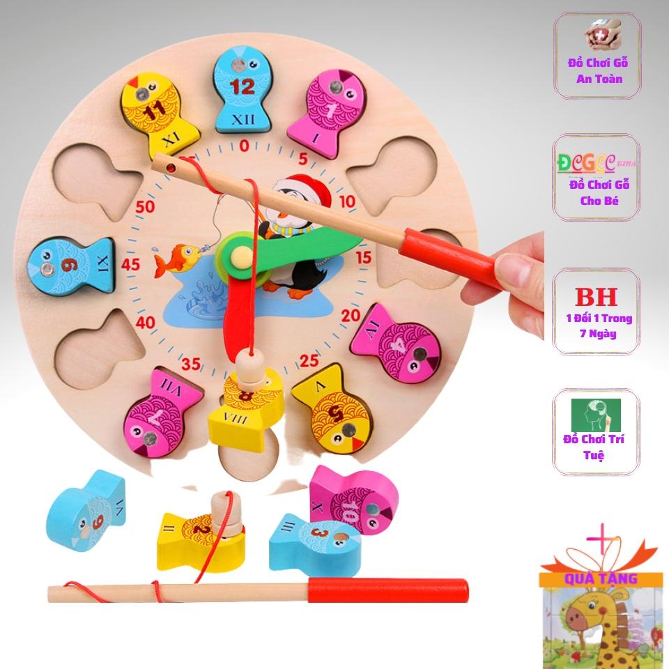 Đồ chơi gỗ câu cá, bộ đồ chơi câu cá bằng gỗ hình đồng hồ đẹp đa năng thích hợp làm quà tặng cho bé ,quà tặng sinh nhật
