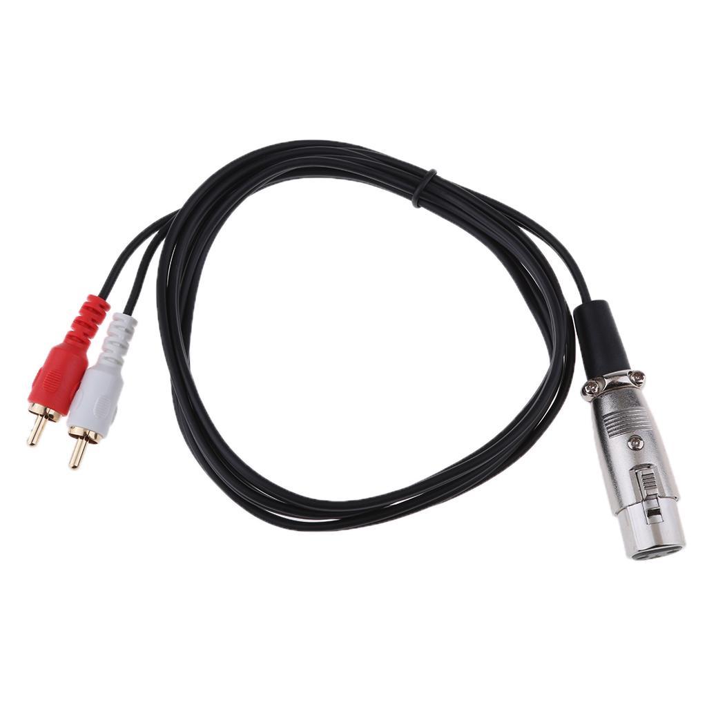 XLR Female to Dual RCA Male Patch Cable Audio Splitter Converter Cables 1.5M