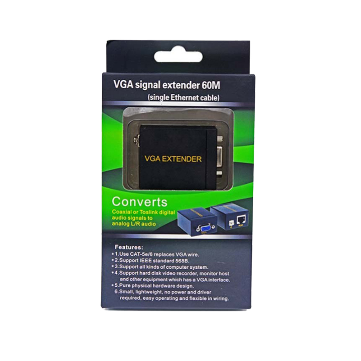 Bộ kéo dài VGA 60M  qua dây mạng lan chuẩn hình ảnh 1080P