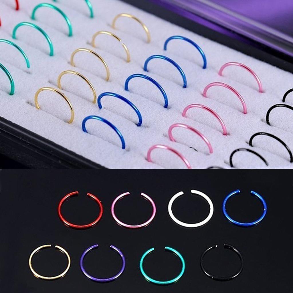 2-3pack Nose Rings Hoop Stainless Steel Nose Piercing Jewelry for Women