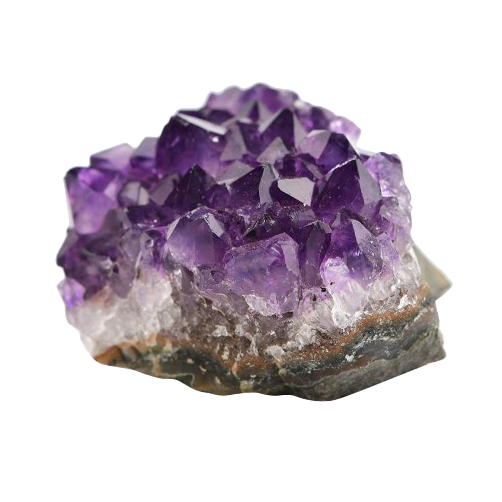 2x Natural Druse Amethysts Crystals Amethyst Crystal Cluster Natural Piece Decorative Stones