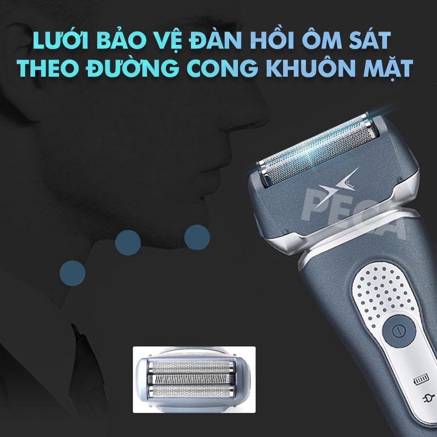 Máy cạo râu Kemei KM-111 lưỡi kép nổi an toàn chống thấm nước sạc USB tiện lợi