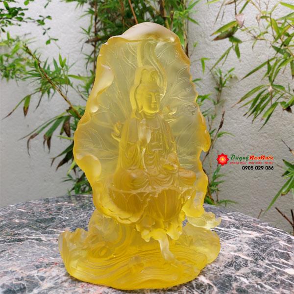 Tượng quan âm lá sen đá lưu ly 0000000799