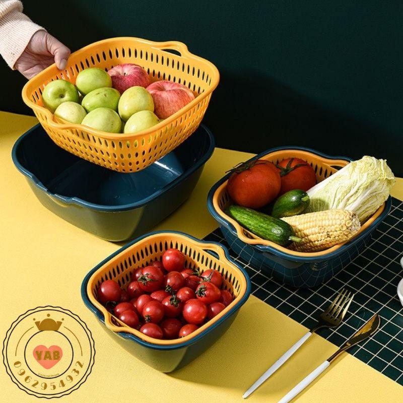 Set 3 rổ nhựa vuông đa năng