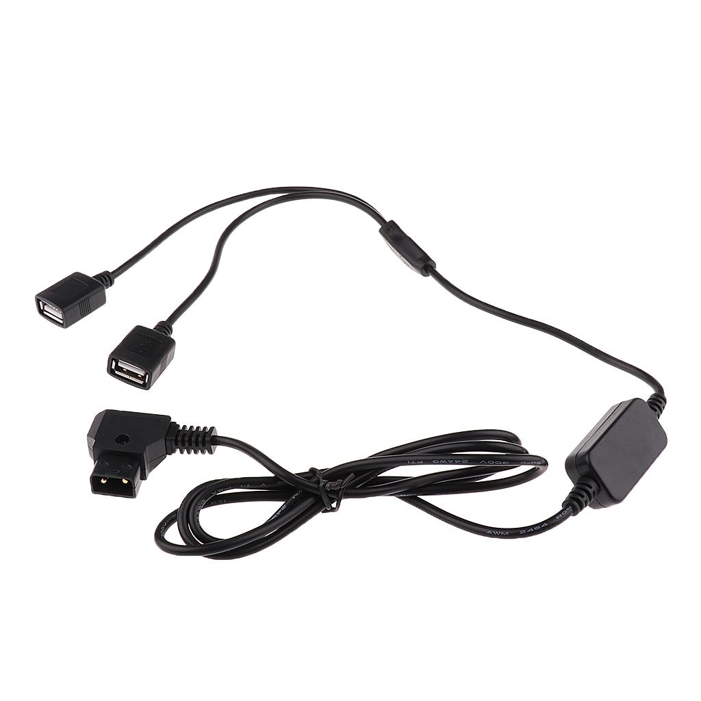 Male D-Tap Power Tap to 2 Female DC5V USB Adapter for Photography Power