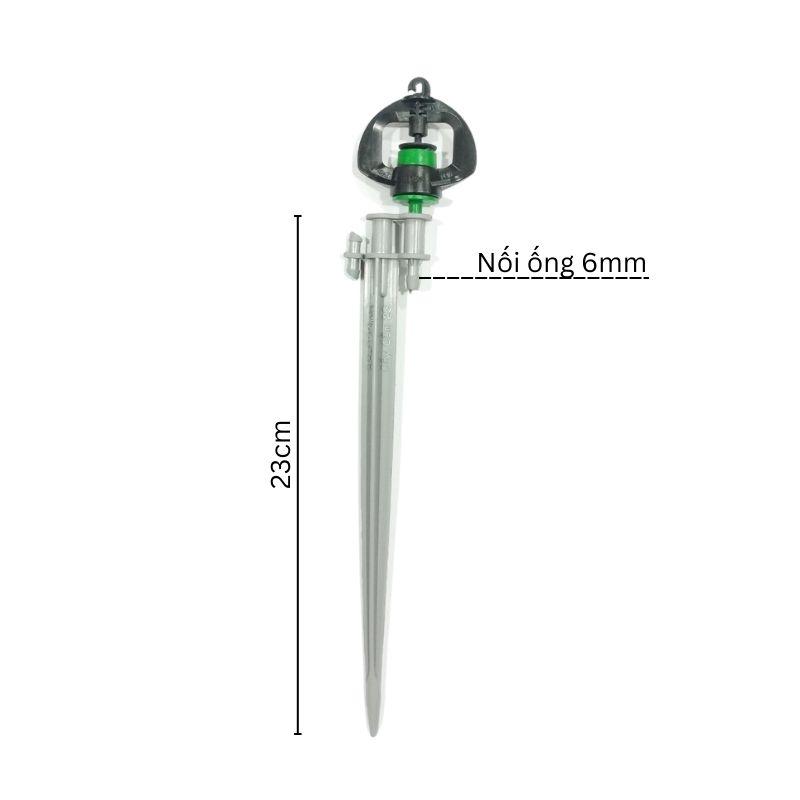 Combo 5 Béc Tưới Cây 360 Độ Cao Cấp Kèm Cây Cắm Tưới 23cm Nối Ống 6mm