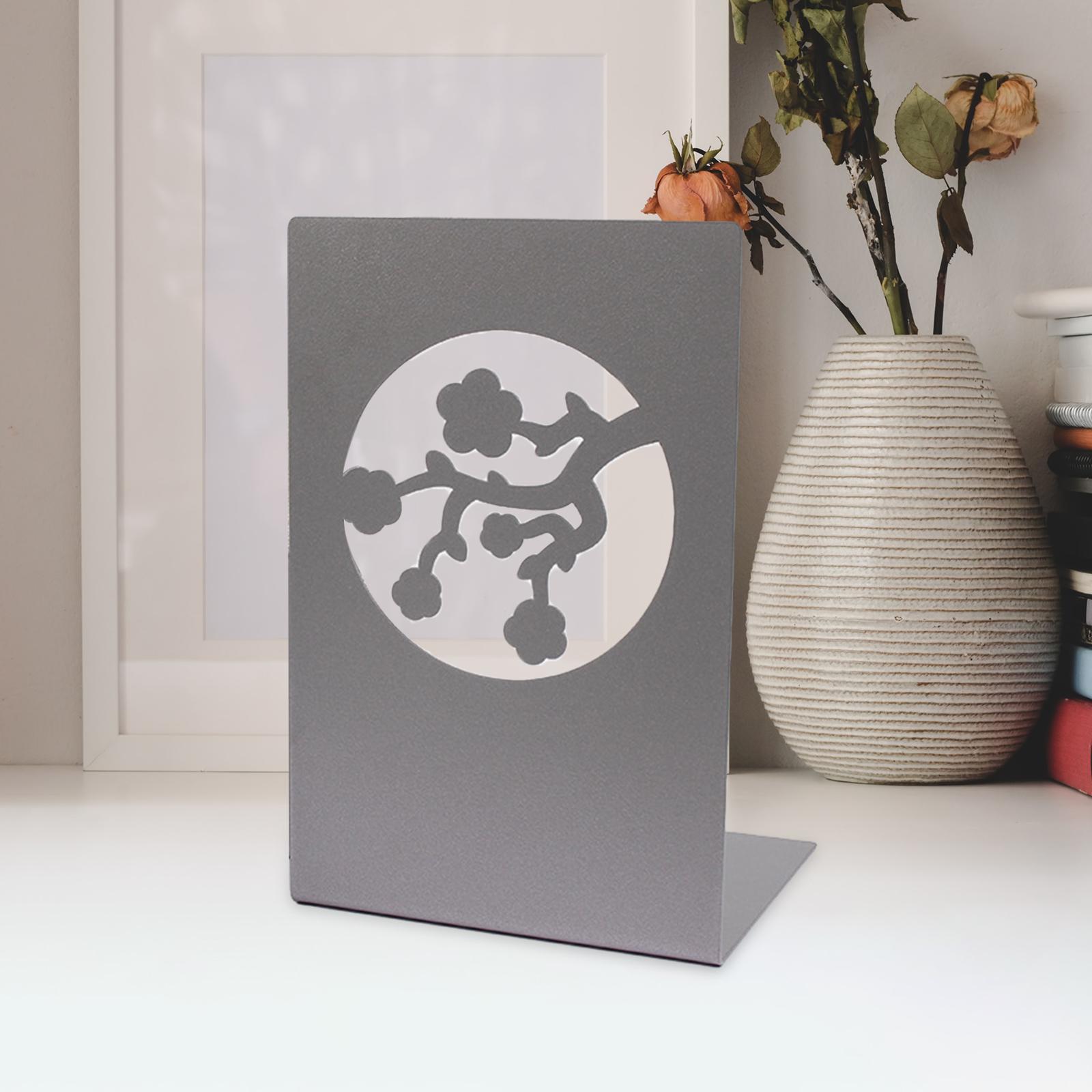 Metal Bookends Decorative Organizer Book Stoppers for Shelves Office Bedroom