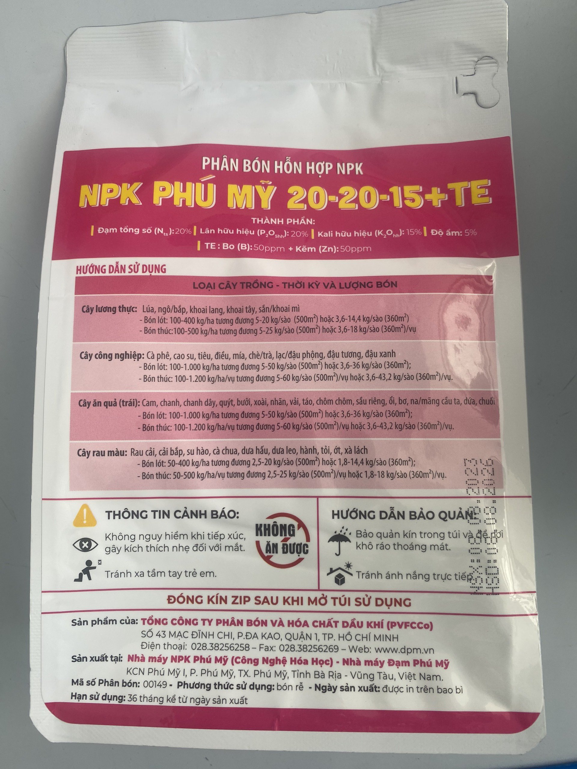 Phân Bón NPK Phú Mỹ 20-20-15 +TE | PHÂN BÓN Chuyên hoa - Cảnh | PHÂN BÓN