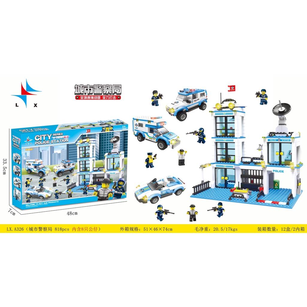 Lắp Ráp, Ghép Hình Trụ Sở Cảnh Sát POLICE CITY Và Các Loại Xe Cảnh Sát 818 Miếng Ghép A326