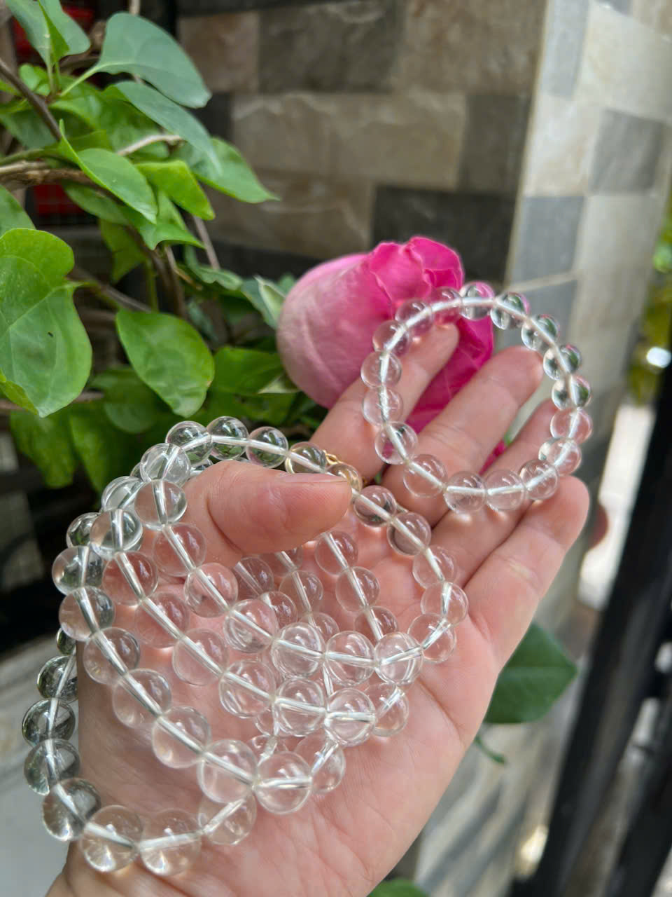 Vòng Chuỗi Nữ Đá Thạch Anh Trắng Tự Nhiên trong bóng đẹp size hạt 10mm Hợp Nữ mệnh Kim mệnh Thủy đeo đẹp xinh tay tốt cho sức khỏe công việc may mắn ạ