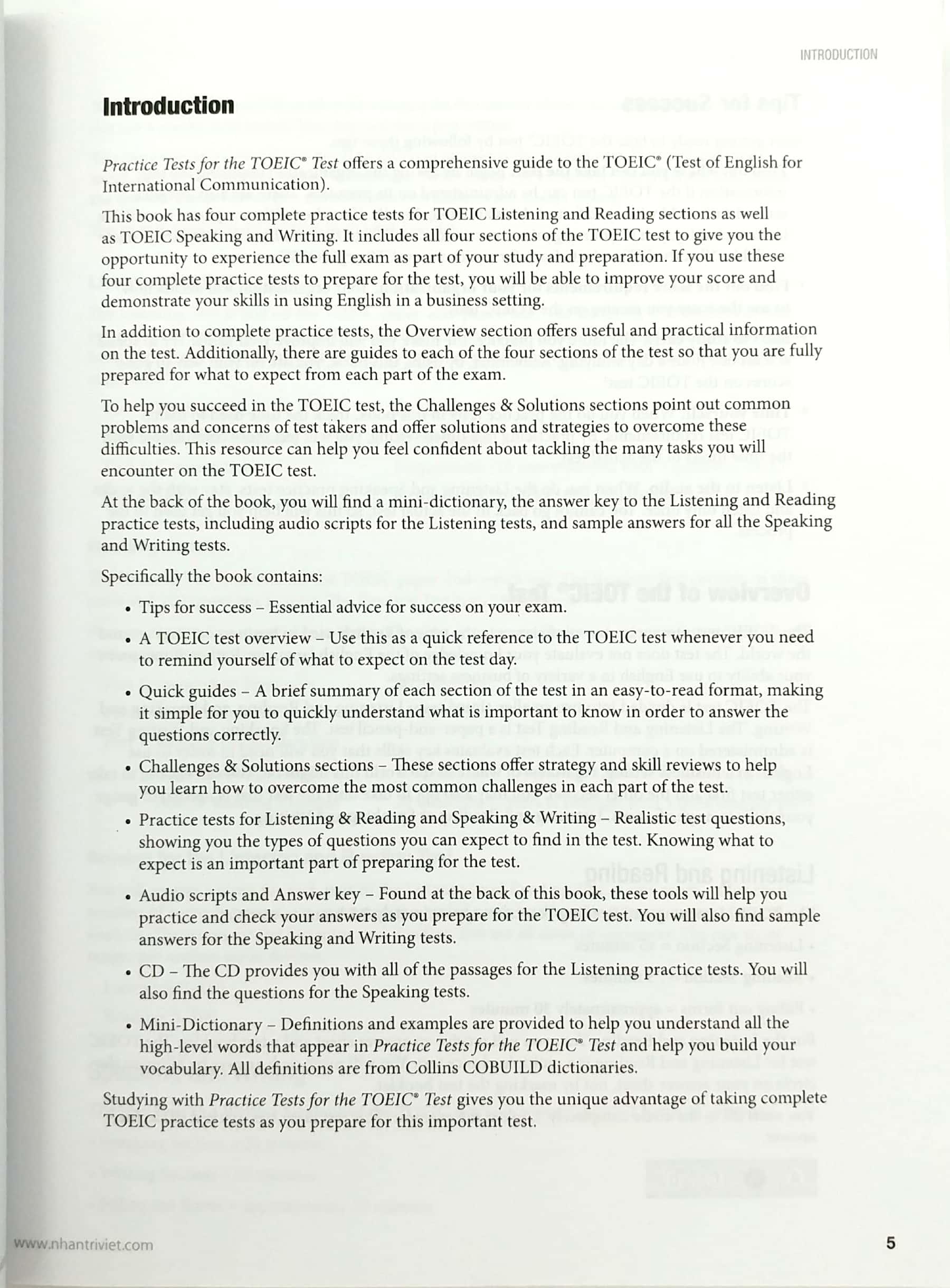 Collins English For Exams Practice Test For The TOEIC Test (Kèm CD)